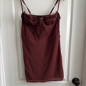Women's Burgundy Lace Top